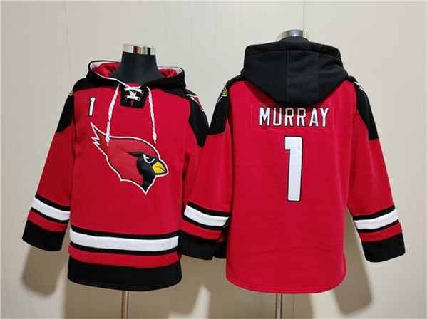 Men's Arizona Cardinals #1 Kyler Murray Red Ageless Must-Have Lace-Up Pullover Hoodie